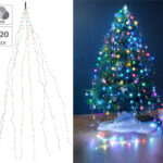 Christbaum-Überwurf-Lichterkette, 320 bunte LEDs, 8 Girlanden, je 4 m