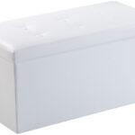Faltbare 2in1-Sitzbank und -truhe, 80 l, bis 300 kg, Kunstleder, weiss