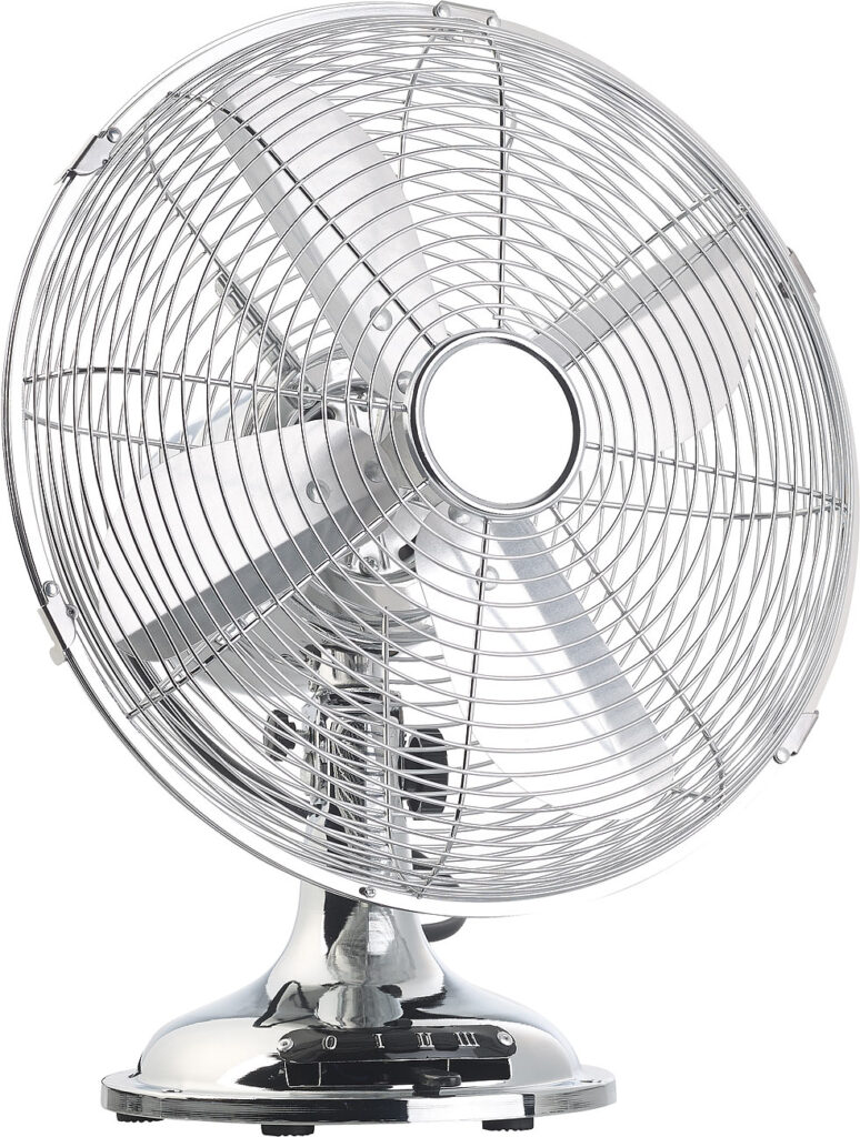 Vollmetall-Tisch-Ventilator im Retro-Look, Oszillation, 35 W, Ø 30 cm Vollmetall-Tisch-Ventilator im Retro-Look, Oszillation, 35 W, Ø 30 cm