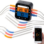 Profi-Grillthermometer mit Bluetooth und App, Farb-Display,6 Fühler