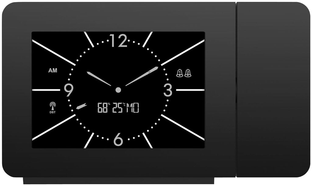 Projektions-Funkwecker, Analog-Look, Thermo-/Hygrometer, 2 Weckzeiten Projektions-Funkwecker, Analog-Look, Thermo-/Hygrometer, 2 Weckzeiten