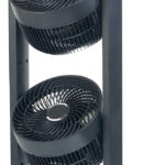 Standventilator mit 2 Rotoren, 3 Stufen, Oszillation, Timer, 70 Watt