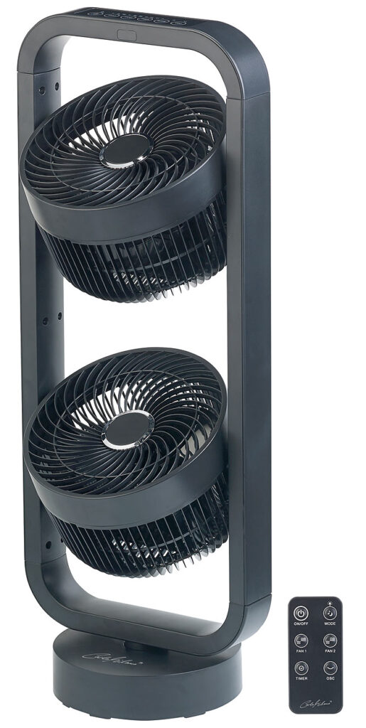 Standventilator mit 2 Rotoren, 3 Stufen, Oszillation, Timer, 70 Watt Standventilator mit 2 Rotoren, 3 Stufen, Oszillation, Timer, 70 Watt