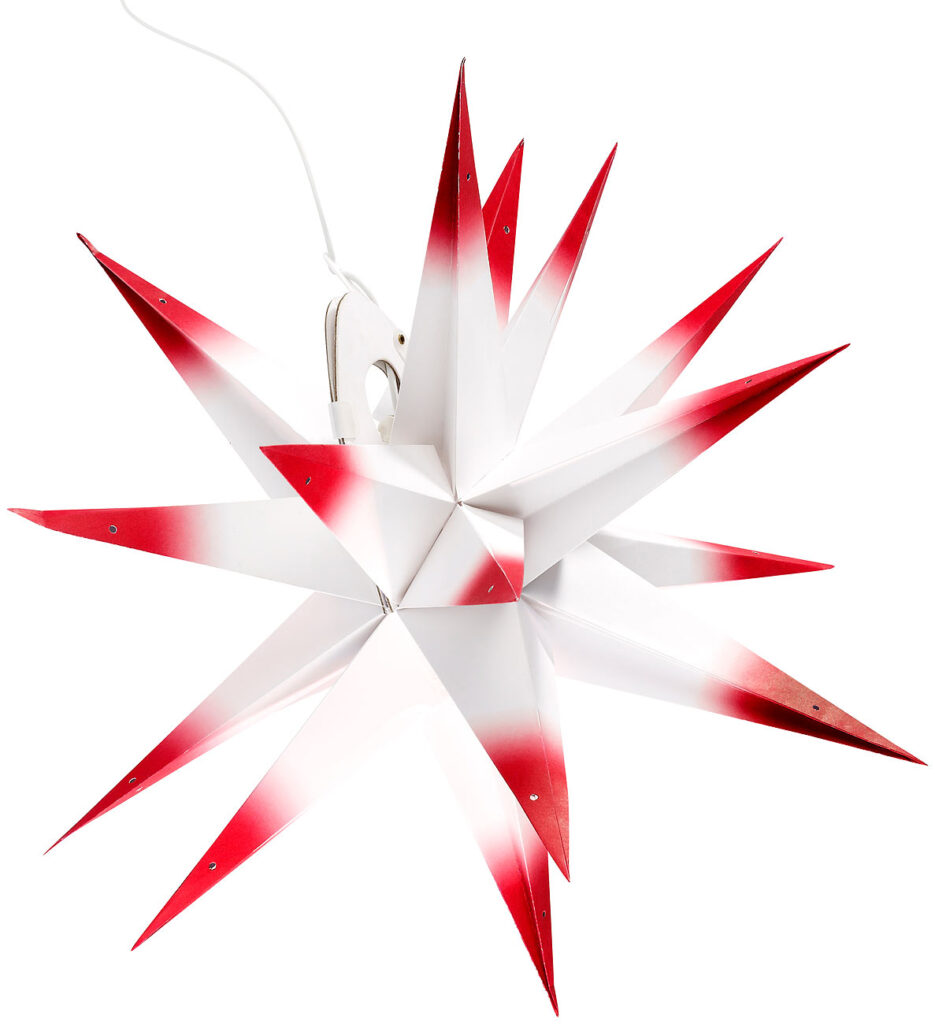 4D-Weihnachtsstern-Lampe aus Papier, 60 cm