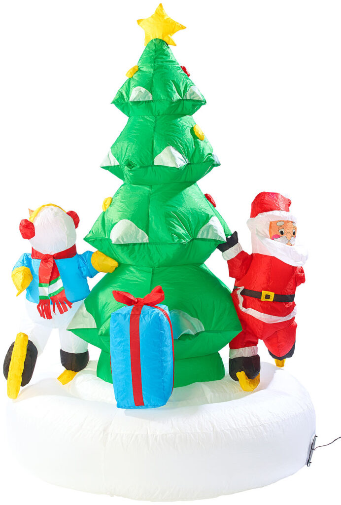 Selbstaufblasendes XXL Weihnachtsbaum-Karussell, 150 cm Selbstaufblasendes XXL Weihnachtsbaum-Karussell, 150 cm