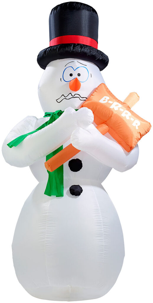 Selbstaufblasender Bibber-Schneemann, 1,80 m