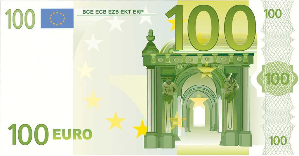 Strandtuch „100-Euro-Schein“ 180 x 90 cm