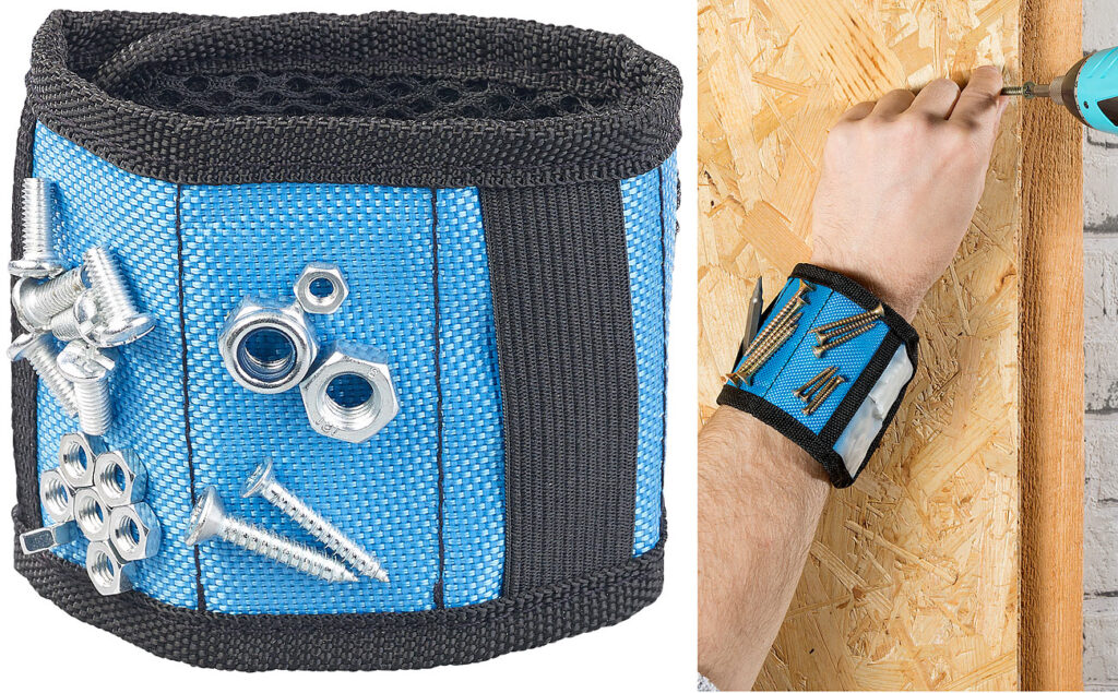 Magnet-Armband für Nägel & Schrauben mit 6 Magneten, Gummizug & Tasche Magnet-Armband für Nägel & Schrauben mit 6 Magneten, Gummizug & Tasche