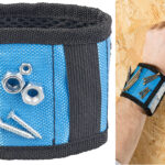 Magnet-Armband für Nägel & Schrauben mit 6 Magneten, Gummizug & Tasche