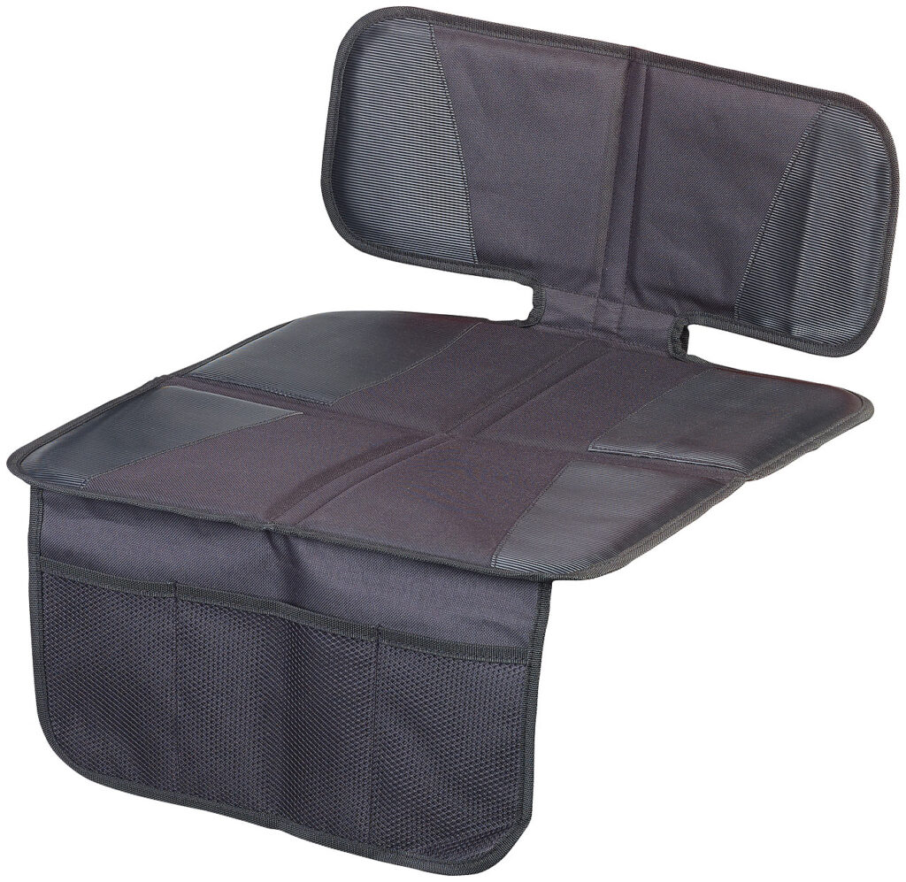 Kindersitz-Unterlage „Basic“ fürs Auto, 3 Netztaschen, Isofix-geeignet Kindersitz-Unterlage „Basic“ fürs Auto, 3 Netztaschen, Isofix-geeignet