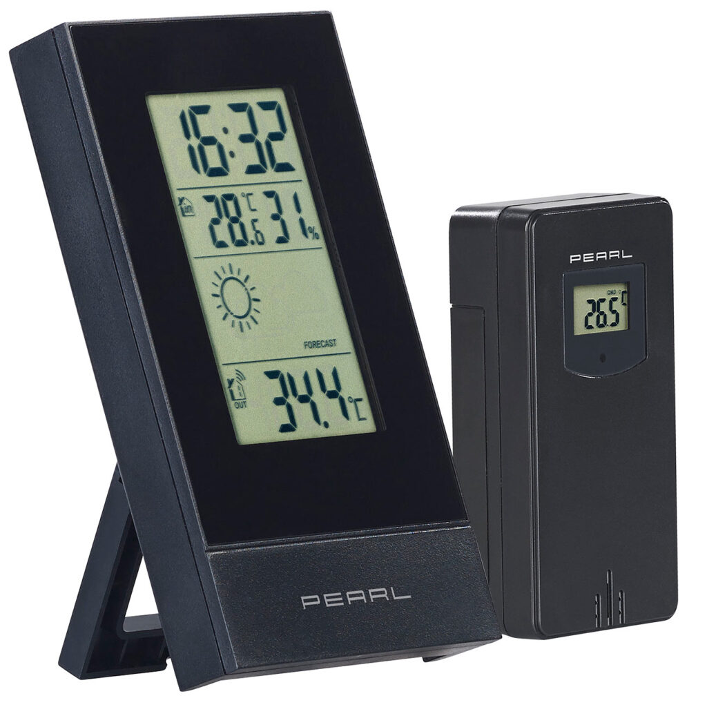 Digitale Wetterstation mit Aussensensor, Prognose, Uhrzeit & Wecker Digitale Wetterstation mit Aussensensor, Prognose, Uhrzeit & Wecker