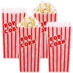 4er-Set wiederverwendbare Popcorn-Boxen, 2 Liter, rot-weiss gestreift