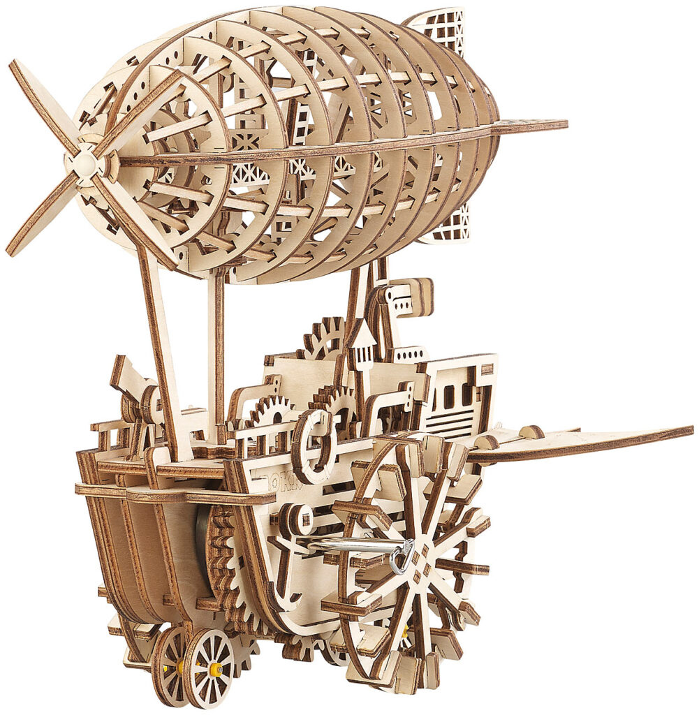 Aufziehbares Holz-Luftschiff im Steampunk-Stil, 349-teiliger Bausatz Aufziehbares Holz-Luftschiff im Steampunk-Stil, 349-teiliger Bausatz