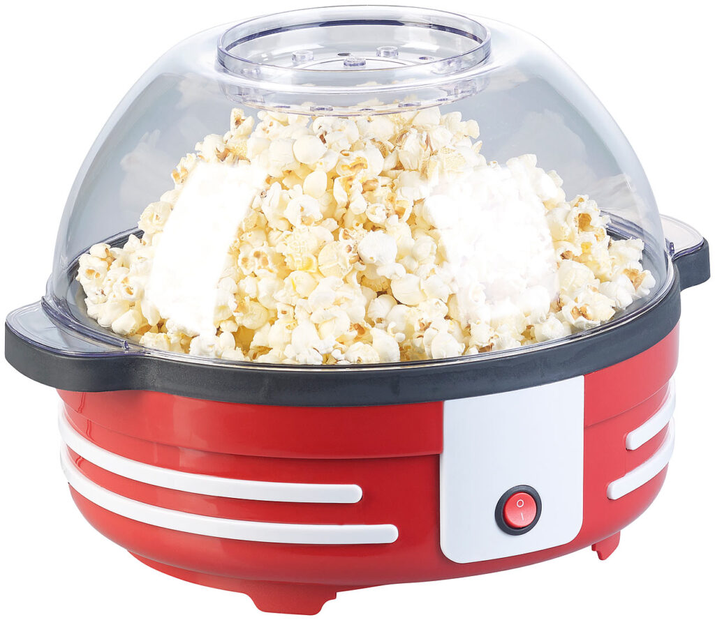 Retro-Popcorn-Maschine mit Rührwerk und Antihaftbeschichtung, 850 Watt Retro-Popcorn-Maschine mit Rührwerk und Antihaftbeschichtung, 850 Watt
