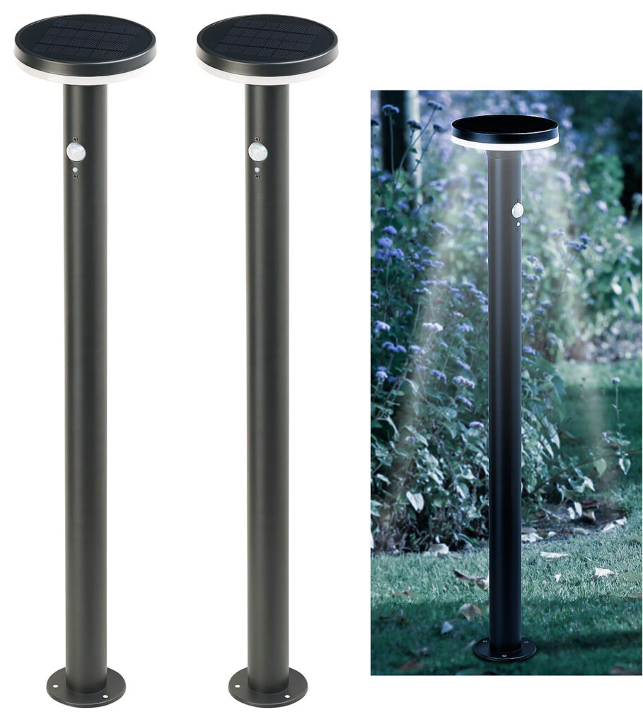 2er-Set Premium-LED-Solar-Wegeleuchte, PIR-Sensor, Nachtlicht, 600 lm 2er-Set Premium-LED-Solar-Wegeleuchte, PIR-Sensor, Nachtlicht, 600 lm