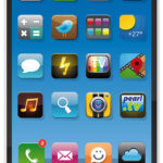 Mikrofaser-Strandtuch im schwarzen Smartphone-Design, 170 x100 cm