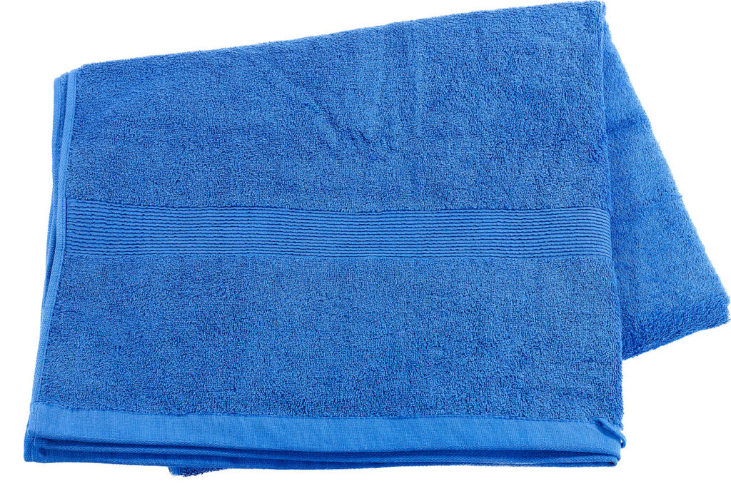 Saunatuch aus Baumwoll-Frottee 220 x 90 cm, blau