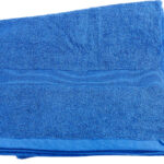 Saunatuch aus Baumwoll-Frottee 220 x 90 cm, blau