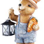 Wasserfester Deko-Hase „Karotte“ mit Laterne