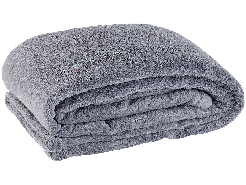 Weiche Mikrofaser-Kuscheldecke, 170 x 130 cm, 190 g/m², dunkelgrau Weiche Mikrofaser-Kuscheldecke, 170 x 130 cm, 190 g/m², dunkelgrau