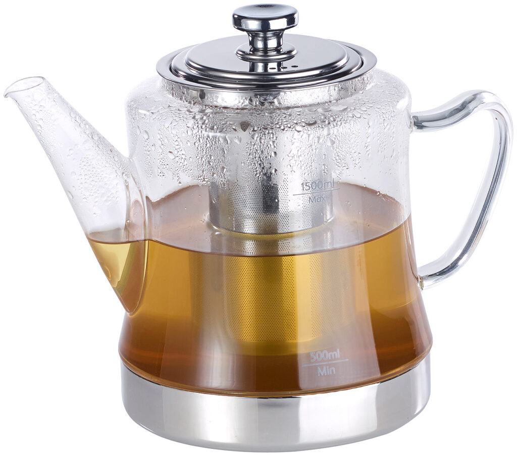 2in1-Glas-Teebereiter & Teekanne für alle Herde, auch Induktion, 1,5 l 2in1-Glas-Teebereiter & Teekanne für alle Herde, auch Induktion, 1,5 l