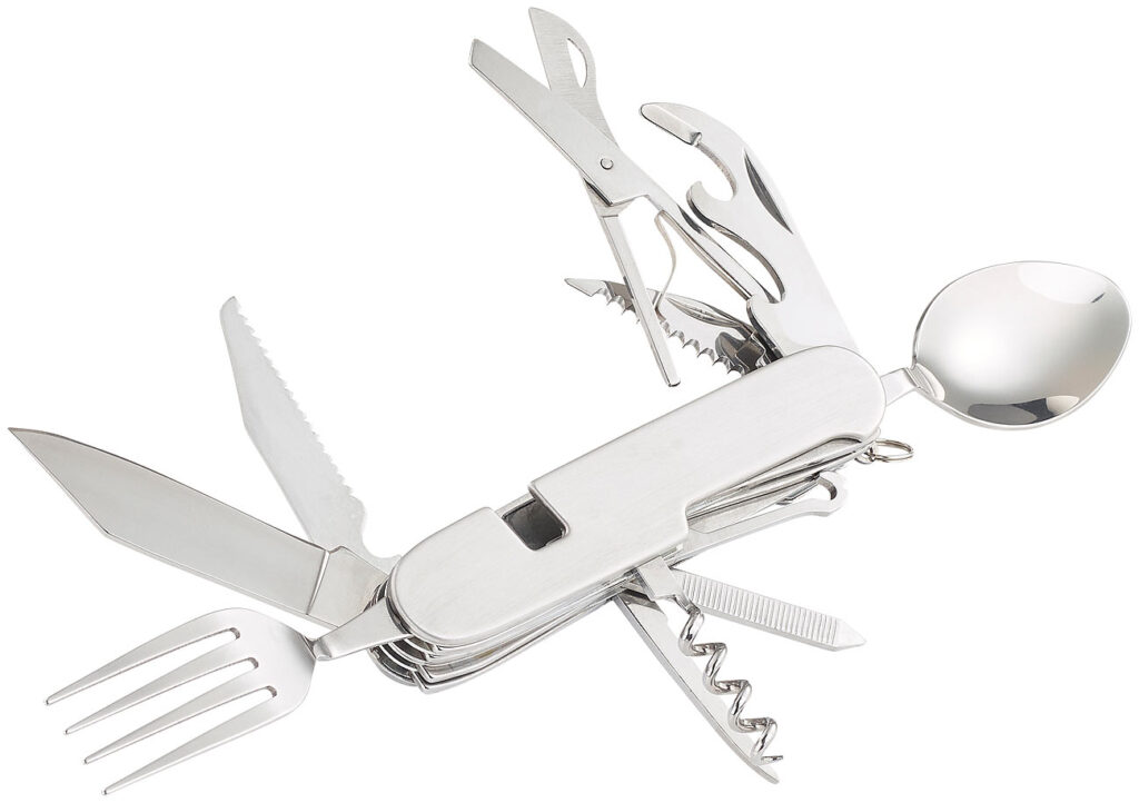 14in1-Edelstahl-Klappbesteck und Taschenmesser für Camping und Outdoor 14in1-Edelstahl-Klappbesteck und Taschenmesser für Camping und Outdoor