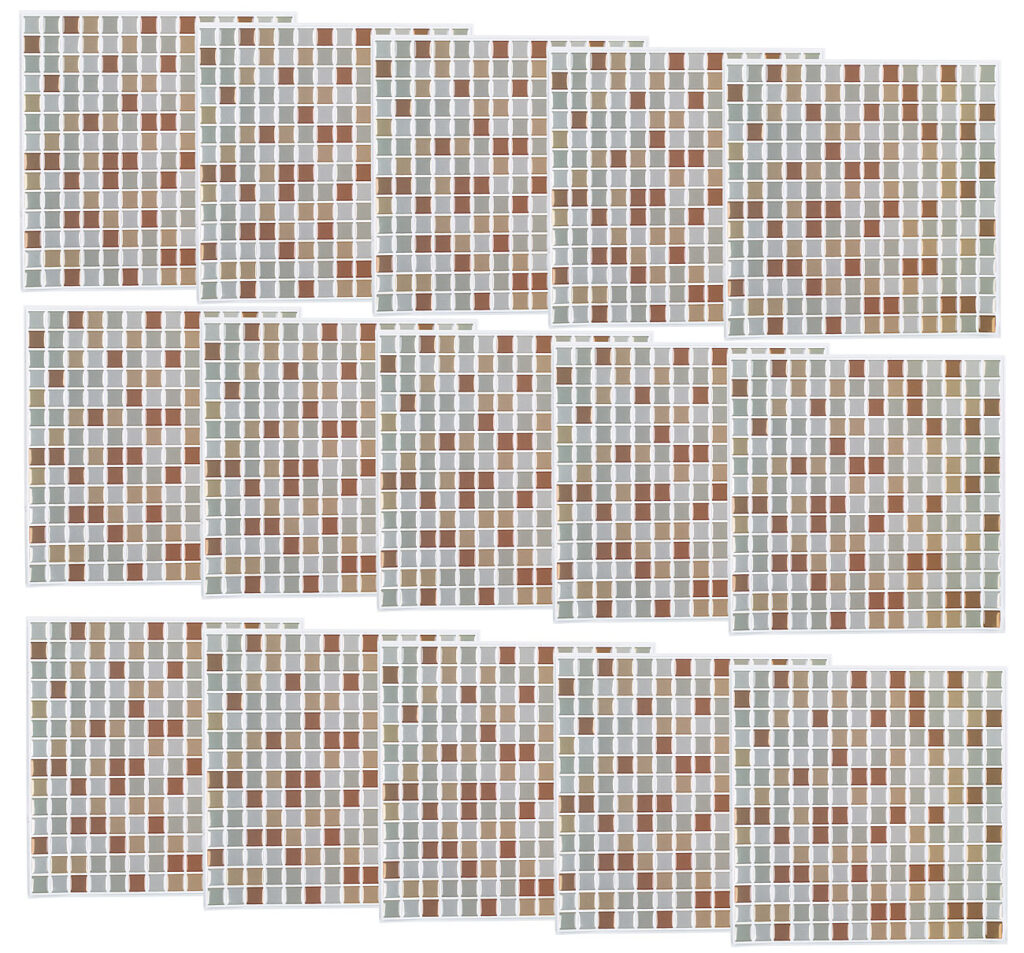 Selbstklebende 3D-Mosaik-Fliesenaufkleber „Bronze“, 26 x 26cm, 15er-Set Selbstklebende 3D-Mosaik-Fliesenaufkleber „Bronze“, 26 x 26cm, 15er-Set