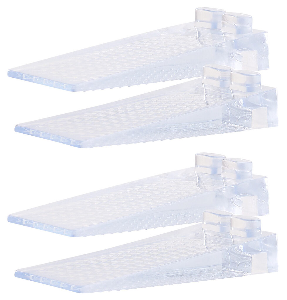 4er-Set transparente Kunststoff-Türkeile, 8,7cm, stapelbar 4er-Set transparente Kunststoff-Türkeile, 8,7cm, stapelbar