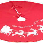 Weihnachtsbaum-Decke in Rot & Weiss mit Santa-Claus-Motiv, Ø 100 cm