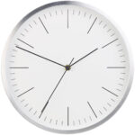 Moderne Aluminium-Wanduhr mit flüsterleisem Sweep-Uhrwerk, Ø 31cm
