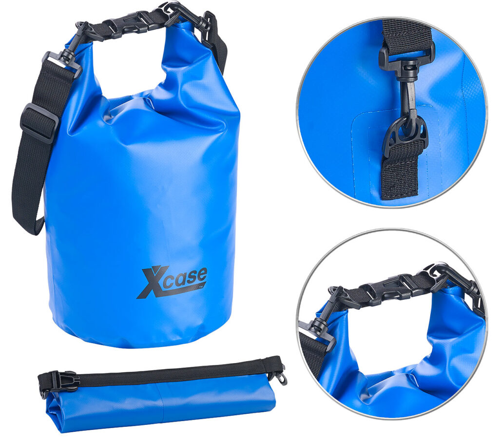 Wasserdichter Packsack, strapazierfähige Industrie-Plane, 10 l, blau Wasserdichter Packsack, strapazierfähige Industrie-Plane, 10 l, blau