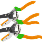 2er-Set Amboss-Gartenscheren, Carbon-Stahl-Klinge, 21,5 cm