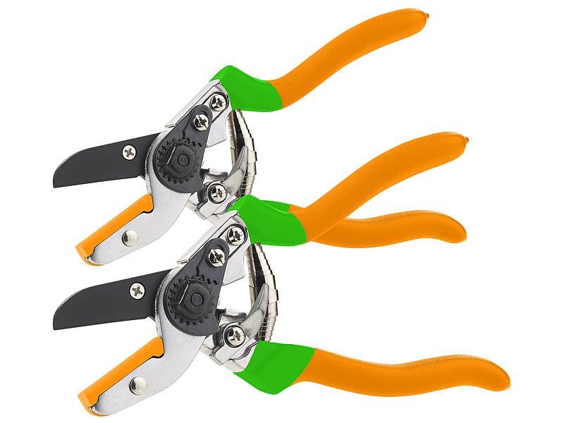 2er-Set Amboss-Gartenscheren, Carbon-Stahl-Klinge, 21,5 cm 2er-Set Amboss-Gartenscheren, Carbon-Stahl-Klinge, 21,5 cm