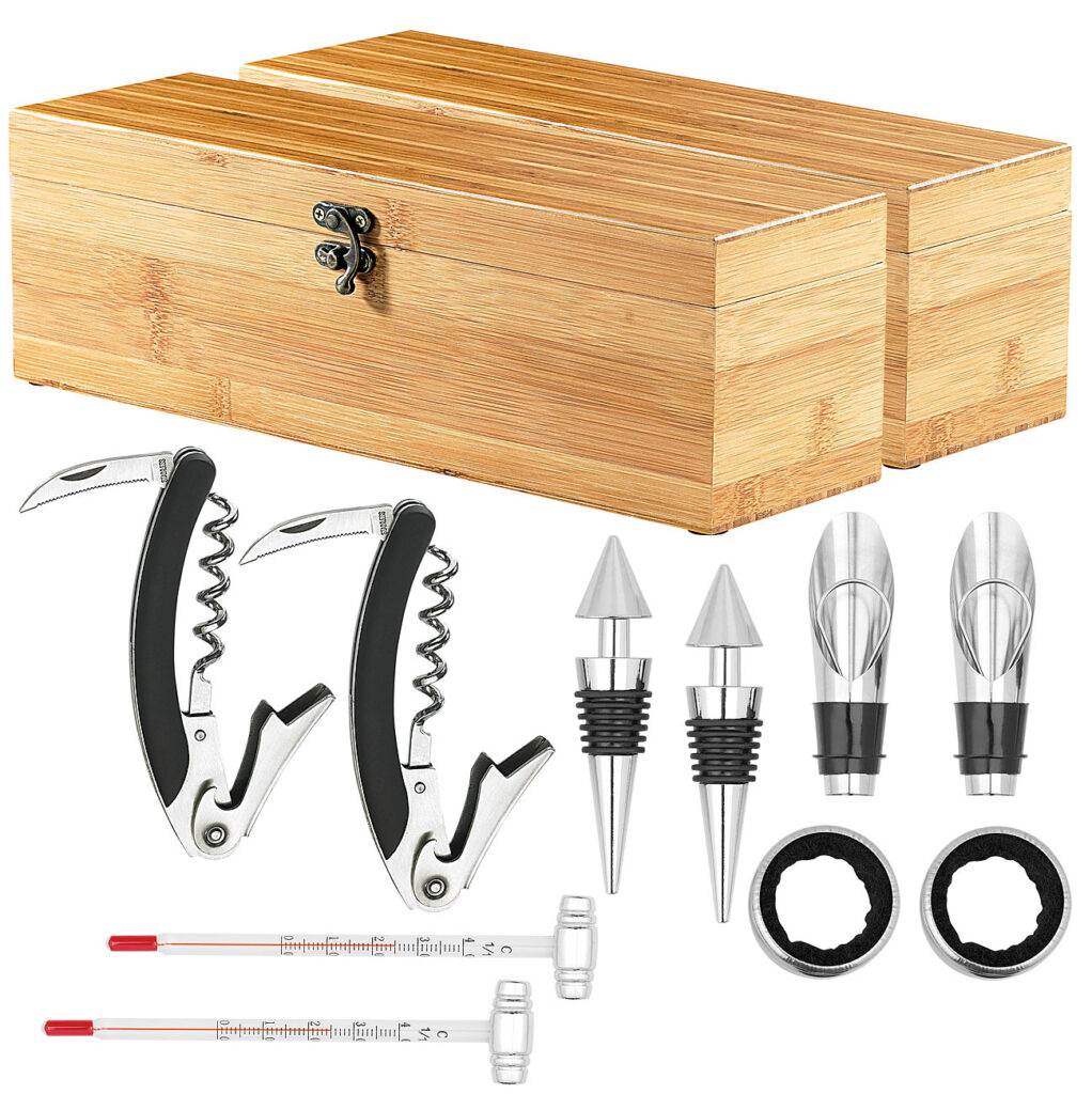 2x 5-teiliges Sommelier-Set in edler Geschenkbox für 1 Weinflasche 2x 5-teiliges Sommelier-Set in edler Geschenkbox für 1 Weinflasche