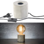 Dekorative Beton-Tischleuchte für E27-Lampen, bis 40 Watt, grau