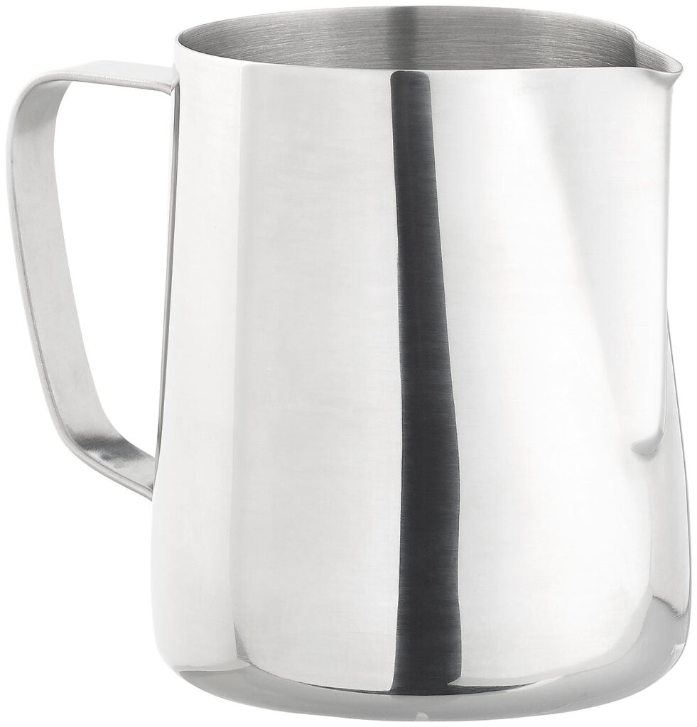 Edelstahl-Kännchen zum Aufschäumen von Milch, mit Mess-Skala, 580 ml