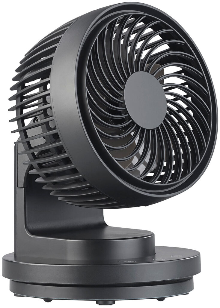USB-Tischventilator, 3 Stufen, Oszillation, bürstenloser Motor, 5 Watt USB-Tischventilator, 3 Stufen, Oszillation, bürstenloser Motor, 5 Watt