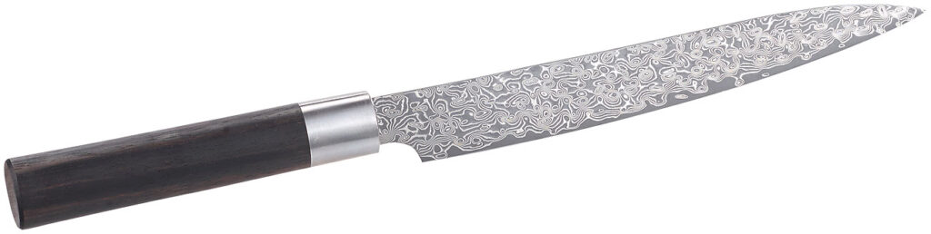 Handgefertigtes Marken-Damast-Fleischmesser mit 20-cm-Klinge Handgefertigtes Marken-Damast-Fleischmesser mit 20-cm-Klinge