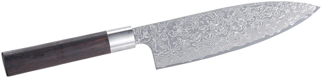 Handgefertigtes Marken-Damast-Chefmesser mit 20 cm Klinge Handgefertigtes Marken-Damast-Chefmesser mit 20 cm Klinge