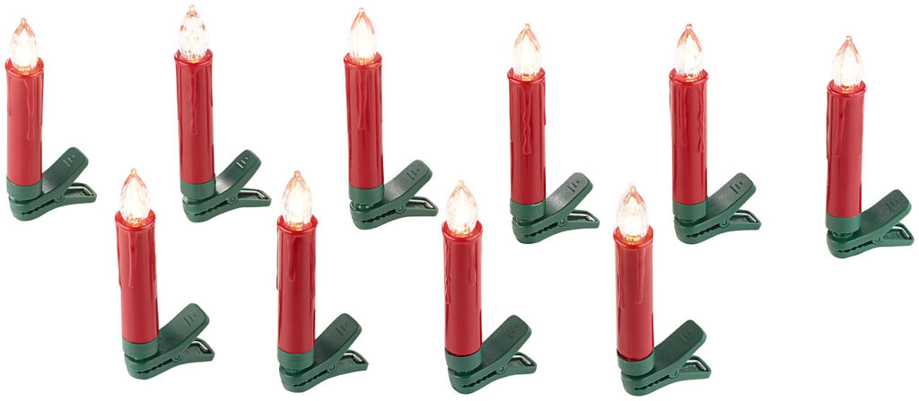 10er-Set LED-Weihnachtsbaum-Kerzen mit IR-Fernbedienung, rot 10er-Set LED-Weihnachtsbaum-Kerzen mit IR-Fernbedienung, rot