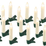 20er-Set LED-Weihnachtsbaum-Kerzen mit IR-Fernbedienung, Timer, weiss