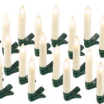 30er-Set LED-Weihnachtsbaum-Kerzen mit IR-Fernbedienung, Timer, weiss
