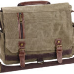 Geräumige Canvas-Retro-Umhängetasche für Notebooks bis 33 cm/13″, oliv