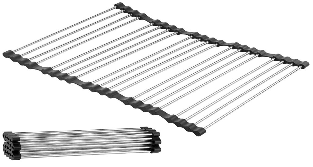 Faltbare XXL-Edelstahl Abtropf-Auflage für Spülbecken, 55 x 45cm Faltbare XXL-Edelstahl Abtropf-Auflage für Spülbecken, 55 x 45cm