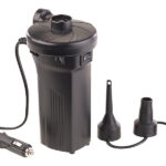 Elektrische Akku-Luftpumpe mit 3 Aufsätzen, für 12 & 230 V, 50 Watt