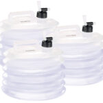 Faltbare Wasserkanister mit Zapfhahn, 10 l, rund, 3er-Set