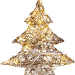 Handgefertigter Deko-Weihnachtsbaum mit 20 warmweissen LEDs, 40 cm