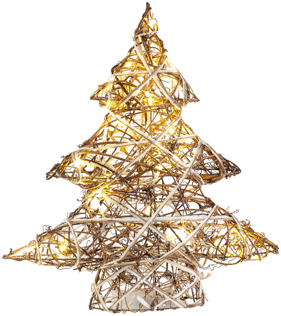 Handgefertigter Deko-Weihnachtsbaum mit 20 warmweissen LEDs, 40 cm Handgefertigter Deko-Weihnachtsbaum mit 20 warmweissen LEDs, 40 cm