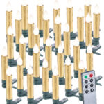 30er-Set LED-Weihnachtsbaumkerzen mit Fernbedienung und Timer, Gold