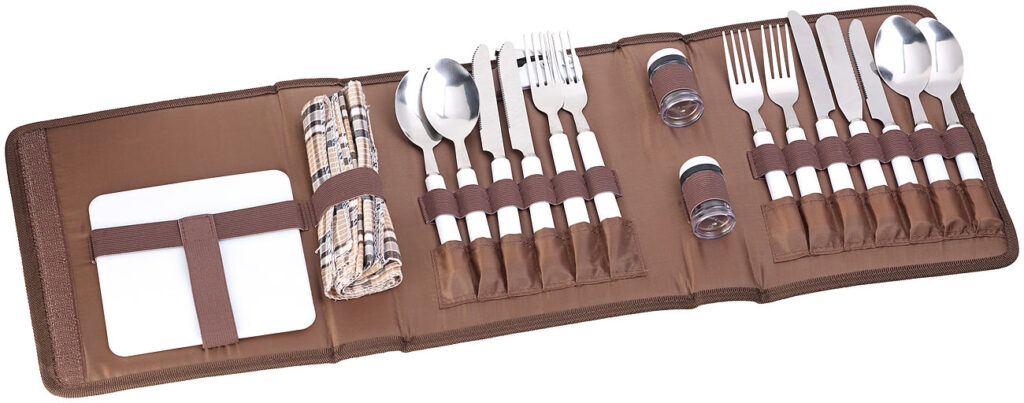 22-tlg. Picknick-Besteck-Set für 4 Personen, mit Salz-/Pfefferstreuer 22-tlg. Picknick-Besteck-Set für 4 Personen, mit Salz-/Pfefferstreuer